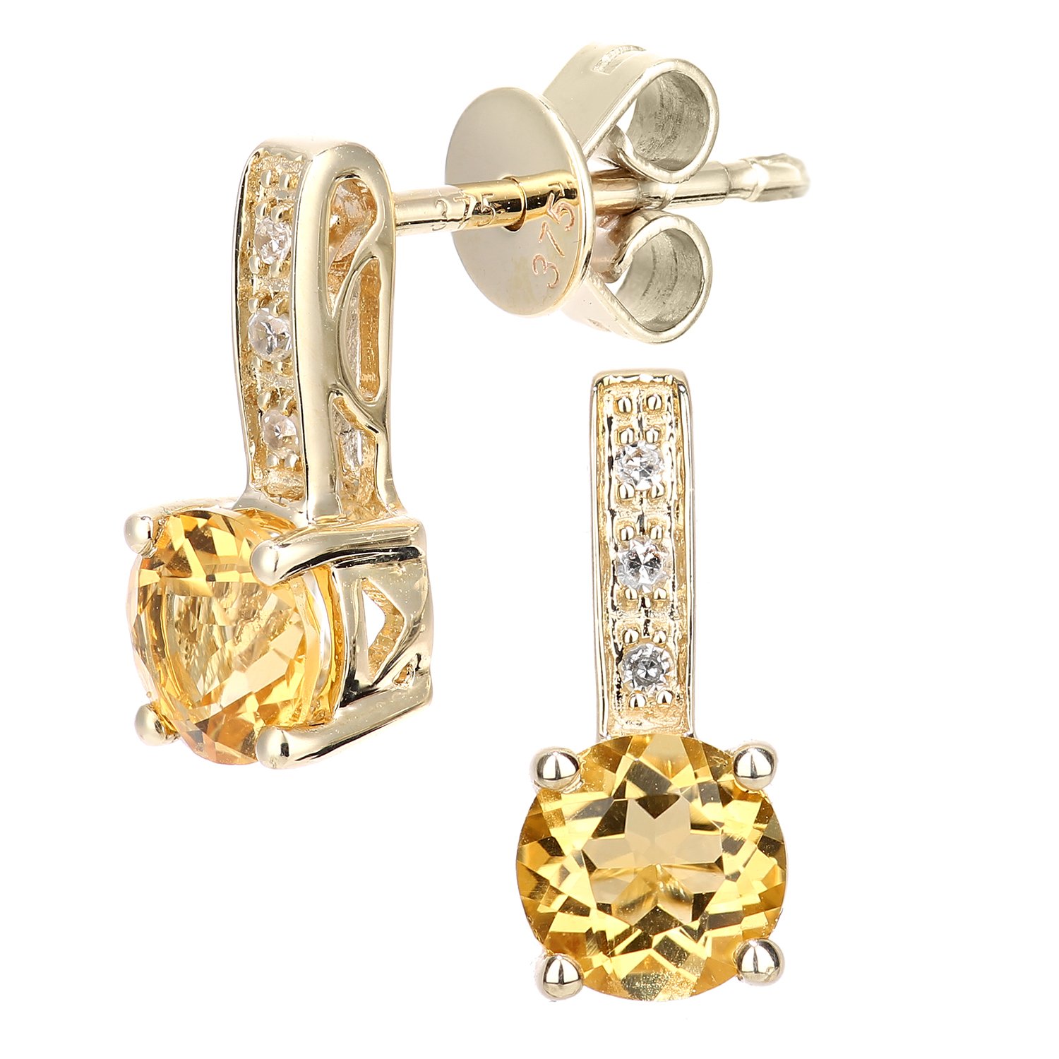 Naava - Orecchini da Donna in Oro 9k (375) con Diamante (0,1 Ct