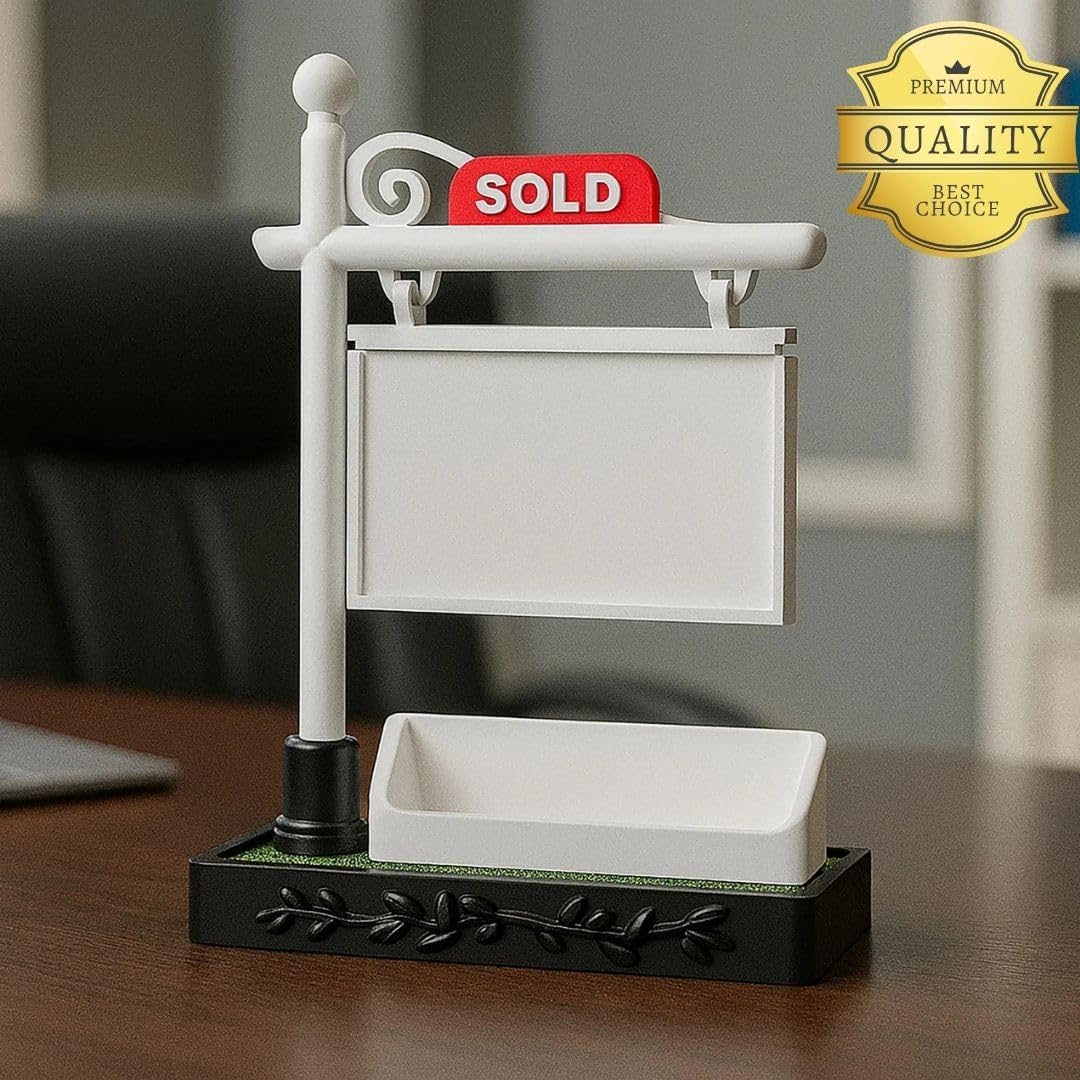 Custom Real Estate Business Card Holder | Realtor Card Holder – SOLD Sign for Real Estate Broker & Agents | Realtor Marketing | Realtor Gift (Design 5)
