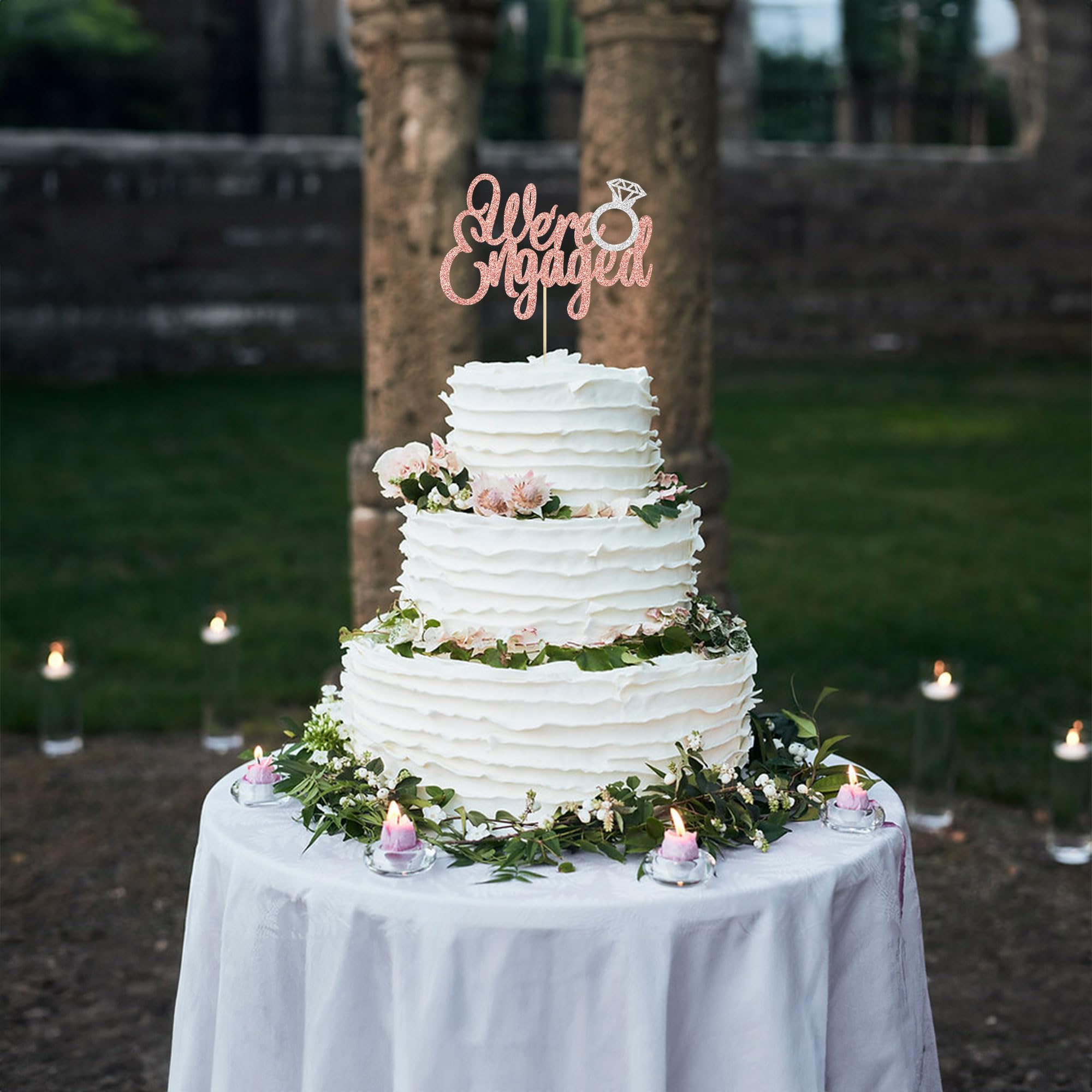 Gyufise Cupcake Topper 'We're Engaged' – 24 Stück, Glitzernd, Für Verlobung & Hochzeit