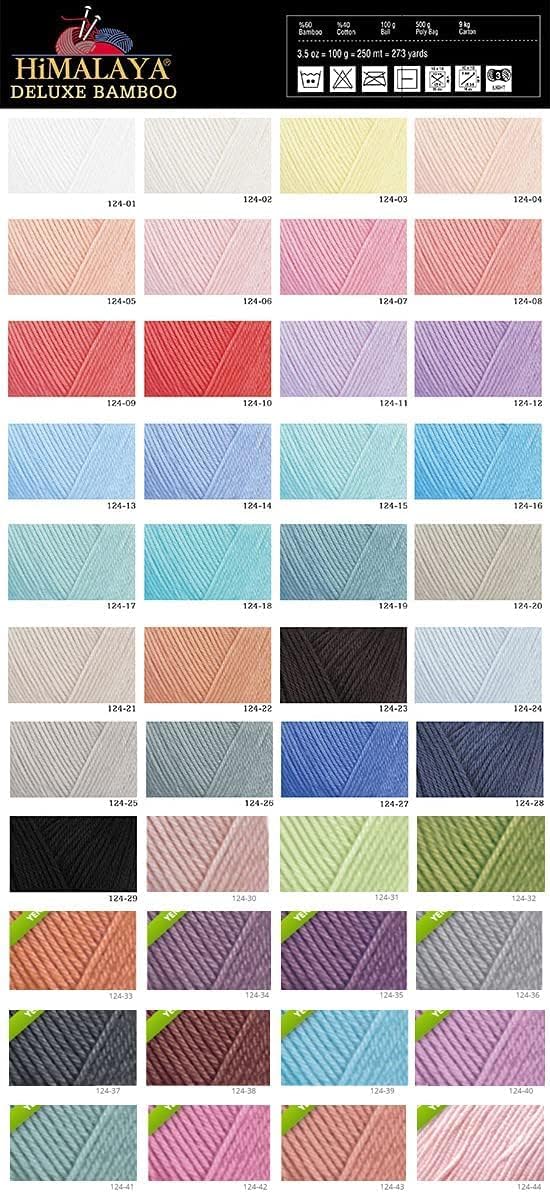 Himalaya Deluxe Bamboo, 3 Skein 300 Gram 820 Yard,Himalaya Yarn, Baby Yarn,Baby Blanket Yarn, Amgurumi Yarn, Velvet Yarn, Knitting Yarn,Deluxe Bamboo Yarn (124-44)