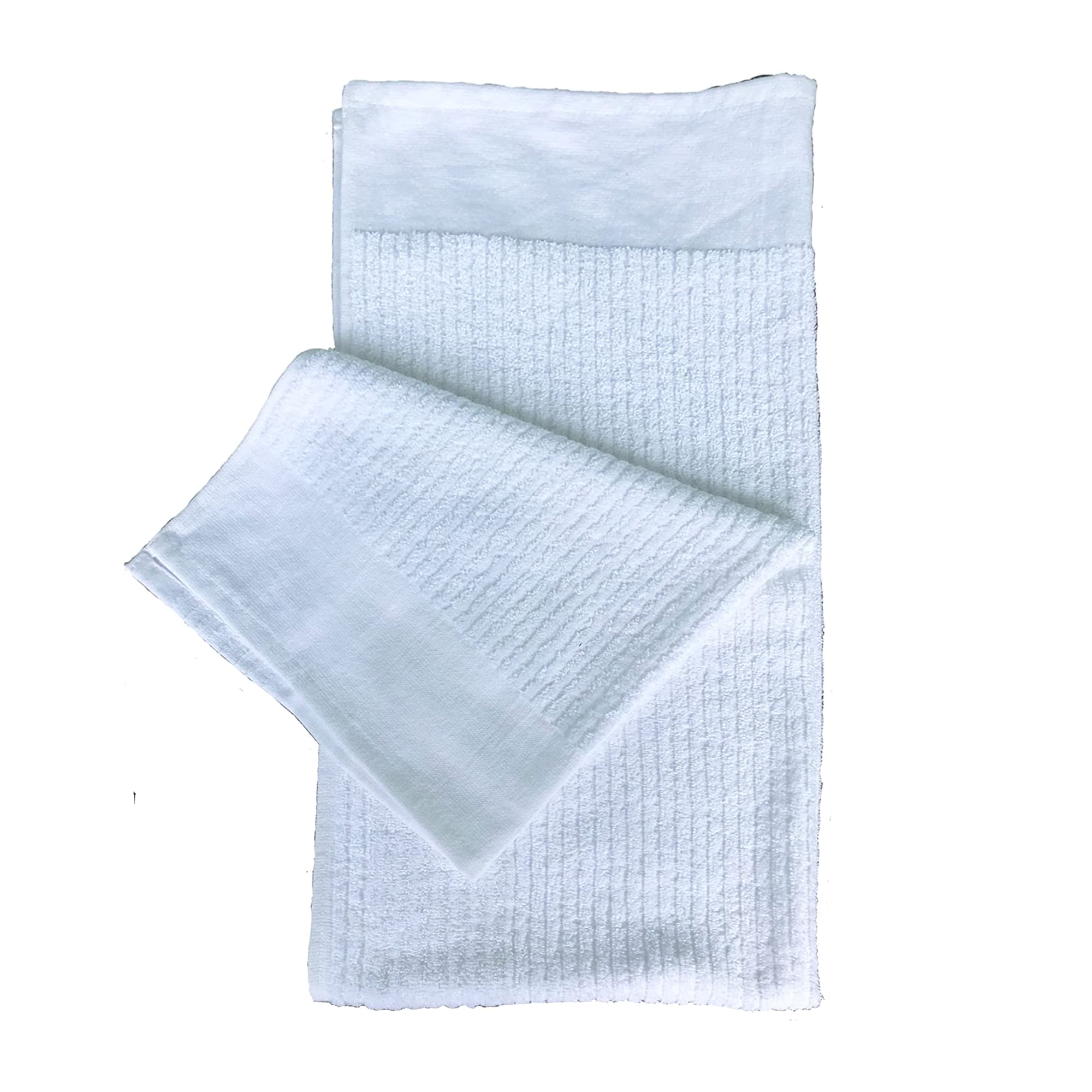 E9 GOLFE9 Golf Caddy Towel - Large 22" x 44" Caddie Style Golf Towel Design - Play What The Tour Players Play. Simple, Clean Design - White and Black Color Options Available (White - White Stripes)