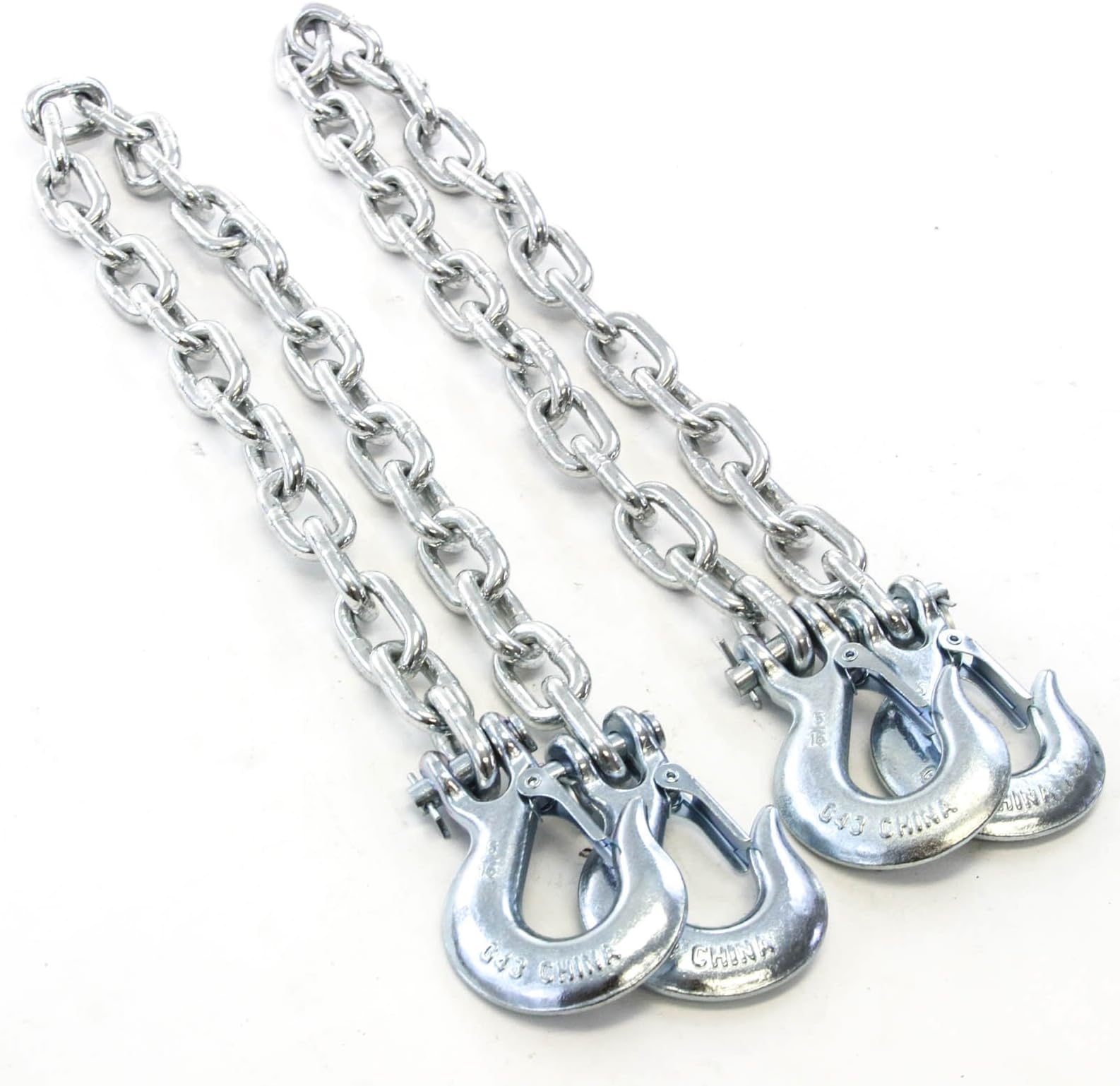 Red Hound Auto 2ea 5/16 Inches x 36 Inches Trailer Heavy Duty Safety Chains Slip Hook 10,000 lb Pair
