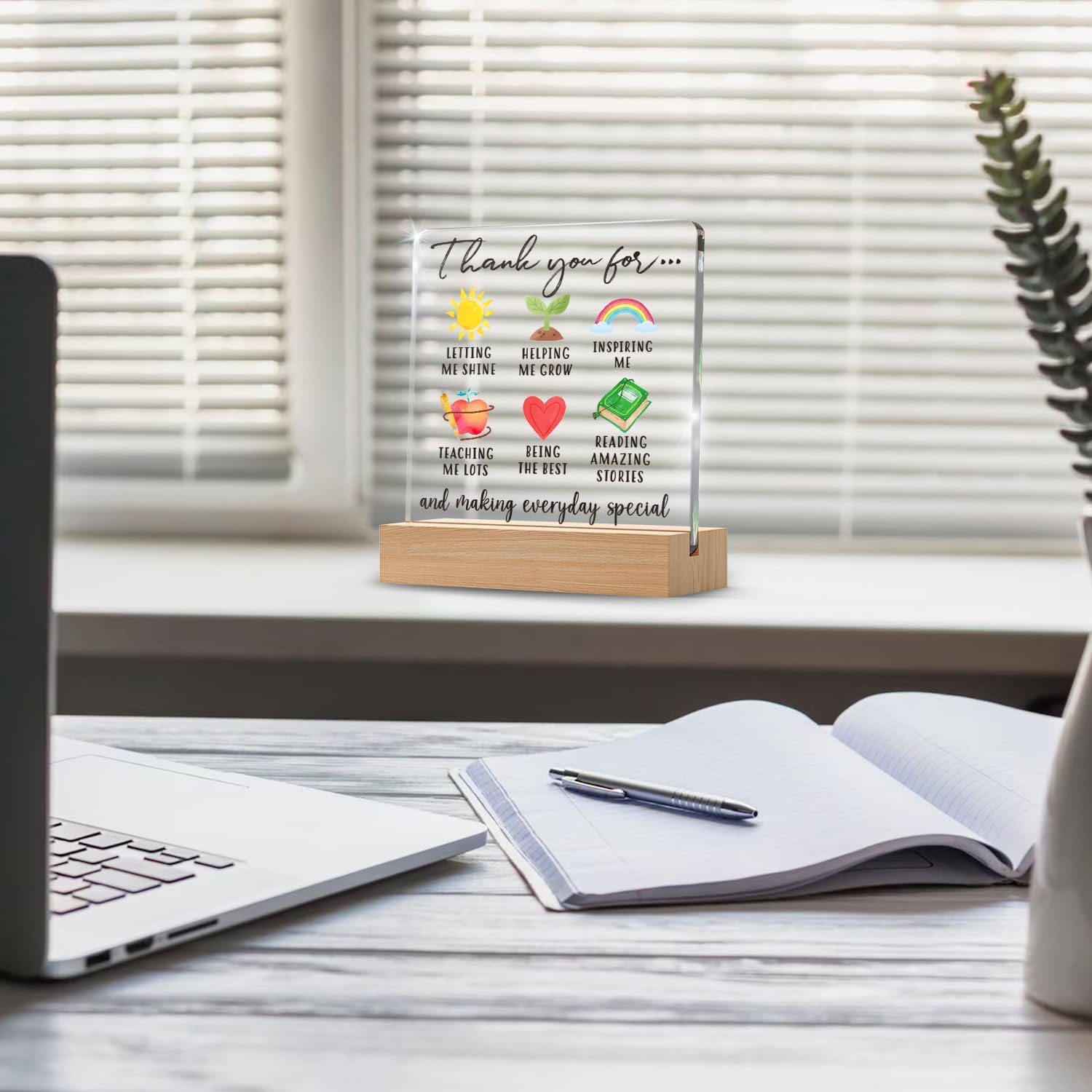 Appreciation Gifts for Teacher Wome, Thank You for Helping Me Grow Teacher Thank You Gifts for Birthday Home Office Decor, End of Term Gifts, Retirement Gifts for Teachers - Image 5