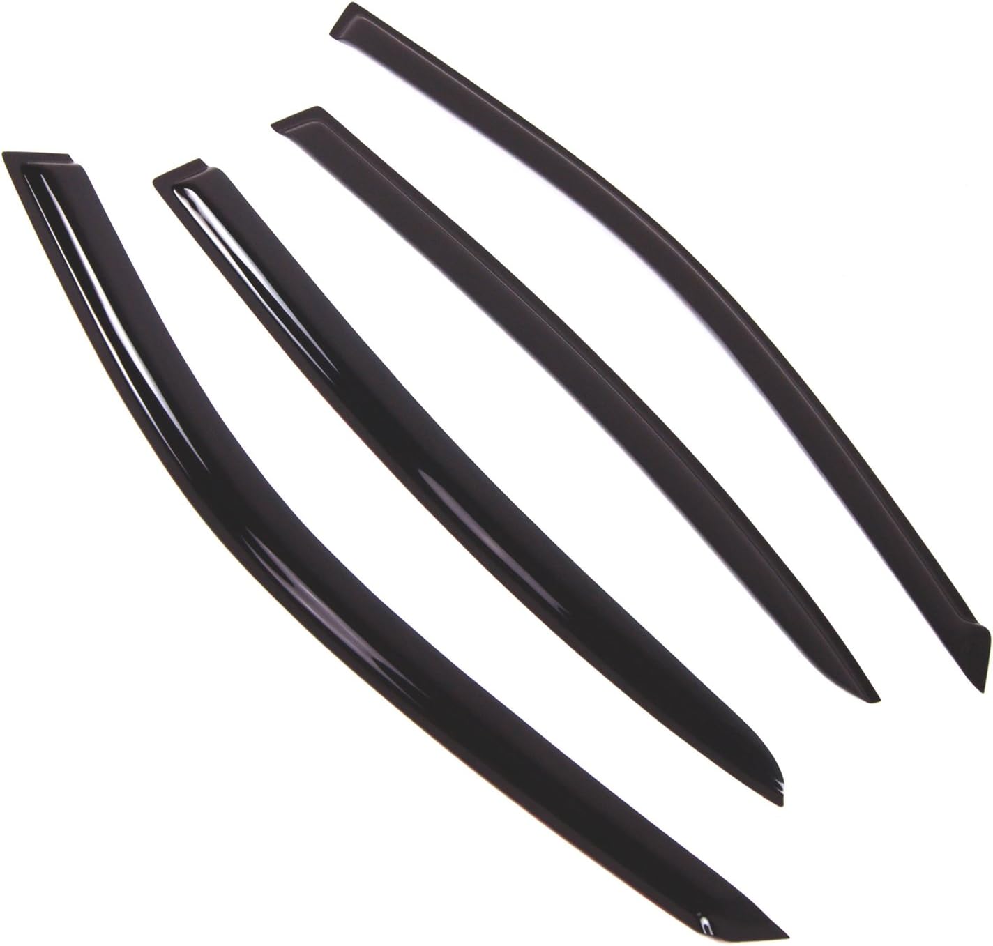 WD2-559 Dark Smoke 4 Pcs Set Window Visor (Outside Mount) Deflector Rain Guard Compatible with 1998-2005 Lexus GS300 GS400