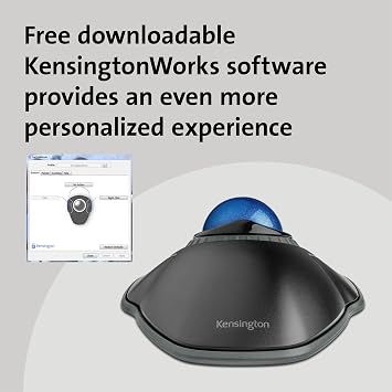 Kensington Orbit Trackball Mouse with Scroll Ring (K72337US), 4 1/2X5 1/2X2