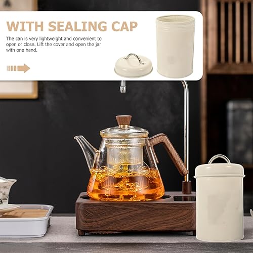 Miniatura 4 de NOLITOY Contenedor de metal de lata de caramelo con tapa bote de grano de café café y azúcar sellado recipiente de café envases de almacenamiento de