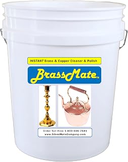 Silvermate BrassMate, Liquid Brass Cleaner, Copper Cleaner, Brass Tarnish Remover, Brass Metal Cleaner, Copper Jewelry Cleaner, Copper Pan Cleaner, Gentle, Reusable, Easy to Use, Fast, 5 Gallons