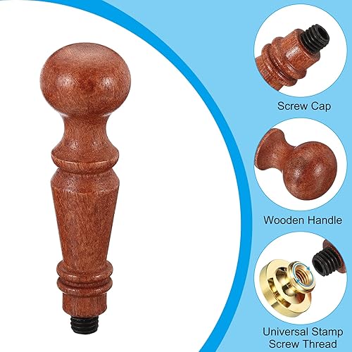 Miniatura 3 de PATIKIL Mango de sello de cera solamente, mango de madera de repuesto para sello de invitación de boda, tarjeta de invitación de boda, sobre estilo