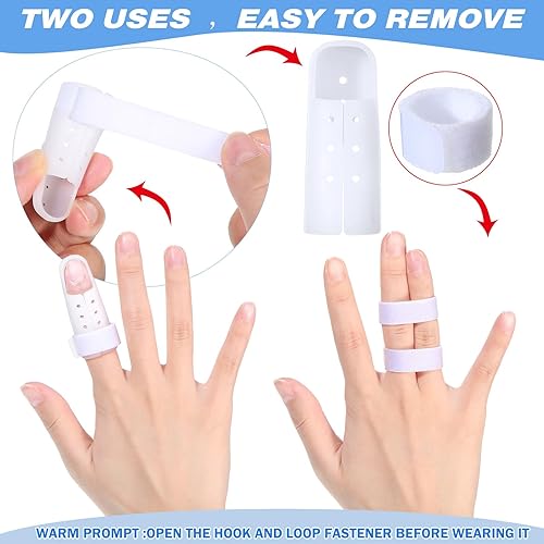 Miniatura 5 de Pangda 10 piezas de férula de dedo mazo soporte de dedo soporte de férula de plástico protector de soporte para inmovilizador ajustable para