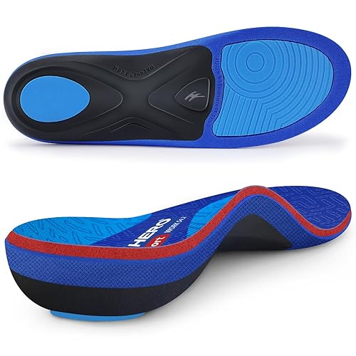 WalkHero Work Insoles for Standing All Day, Arch Support Plantar