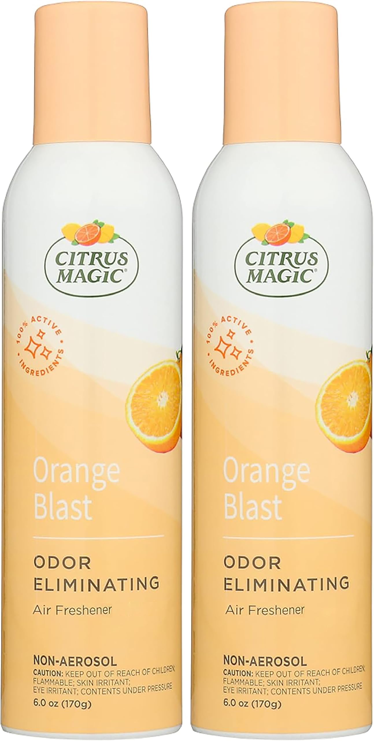 Citrus Magic Odor Eliminating Air Freshener Spray, Orange Blast, 6 Ounce (Pack of 2) - Packaging May Vary