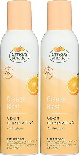 Citrus Magic Odor Eliminating Air Freshener Spray, Orange Blast, 6 Ounce (Pack of 2) - Packaging May Vary - Orange Blast - 6 Ounce (Pack of 2)