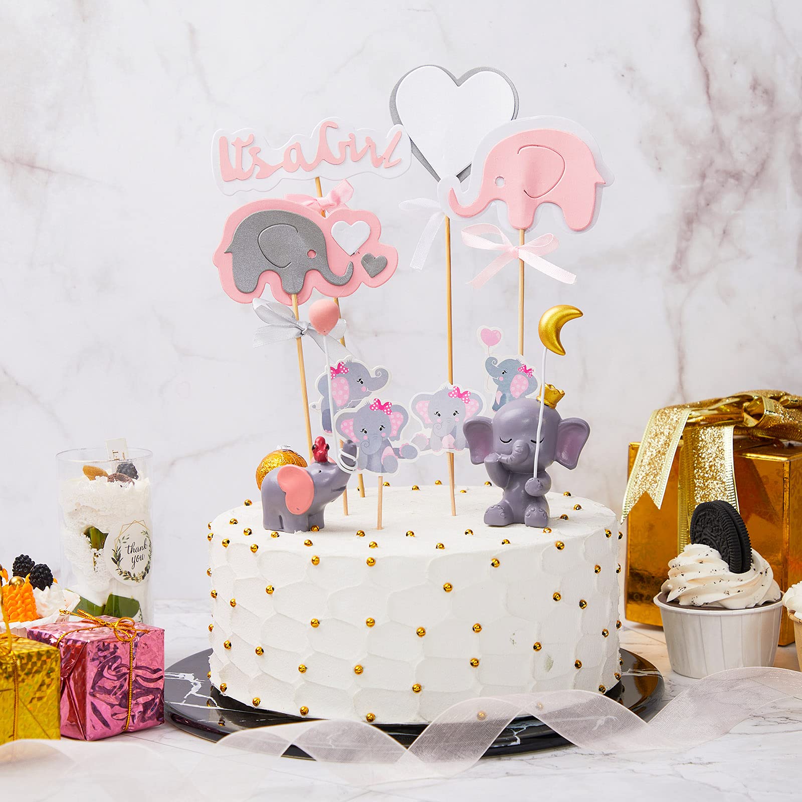 30 Pieces Elephant Cake Topper Elephant Cupcake Toppers Elephant Baby