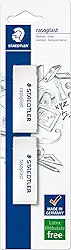 STAEDTLER Borracha rasoplast 2 Unidades Branca - 526B2BK2DA - Com Luva Deslizante e Película Protetora – Desintegração Mínima, Livre de Ftalatos e Látex