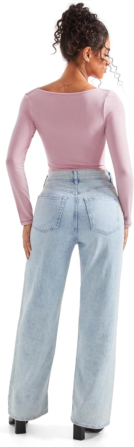 SUUKSESS Women Long Sleeve Off Shoulder Tops Trendy Cowl Neck Going Out Shirt for Fall - Image 6