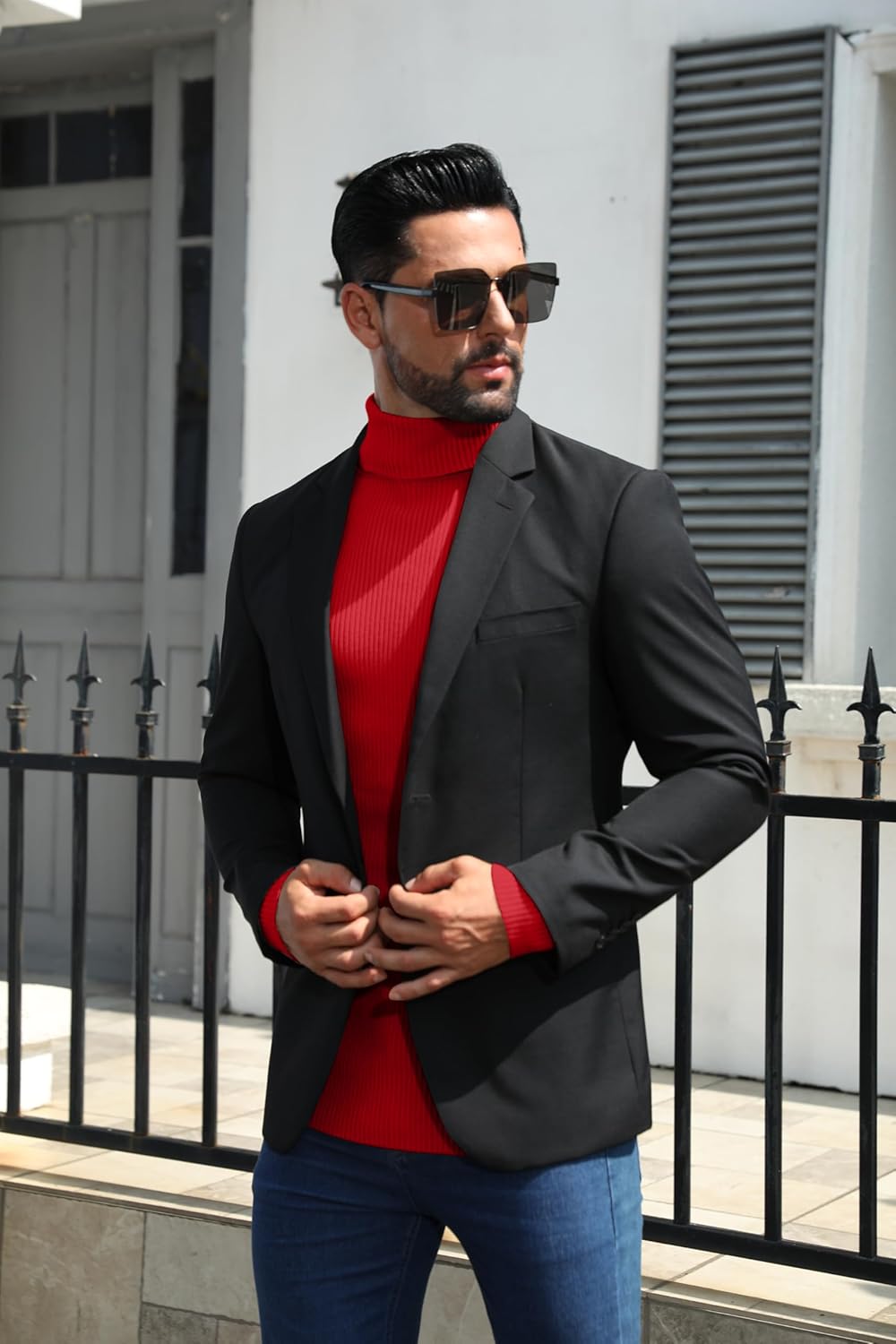 MioRoim Men's Knit Casual Turtleneck Sweater Ribbed Slim Fit Long Sleeve Turtle Neck Knitted Pullover Sweater - Image 5