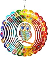 Vista 18 de FONMY - Molinillo de viento con forma de mandala y con bola de cristal en 3D, de acero inoxidable, atrapasol, ideal como regalo de Navidad