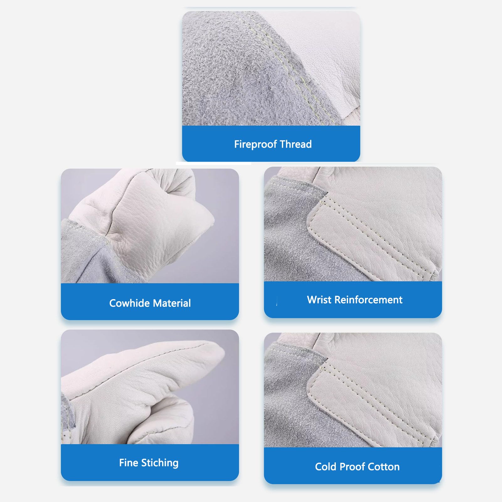 Gugxiom 500? / -260? or Antifreeze Gloves, Cryogenic Gloves with Warm Lining Freezer Gloves, LN2 Protective Gloves for Liquid Nitrogen/Dry Ice/Cold Storage - 36cm