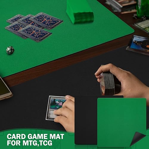 Miniatura 6 de Paquete de 2 tapetes Mahjong de 35 x 35 pulgadas con bolsas de transporte de goma antideslizante, reducción de ruido, cubierta de mesa Mahjong para