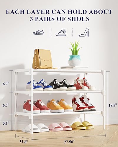 Miniatura 2 de Kitsure - Zapatero no tejido de alta calidad, organizador de zapatos para armario, entrada, garaje y pasillo, estantes de zapatos apilables largos,
