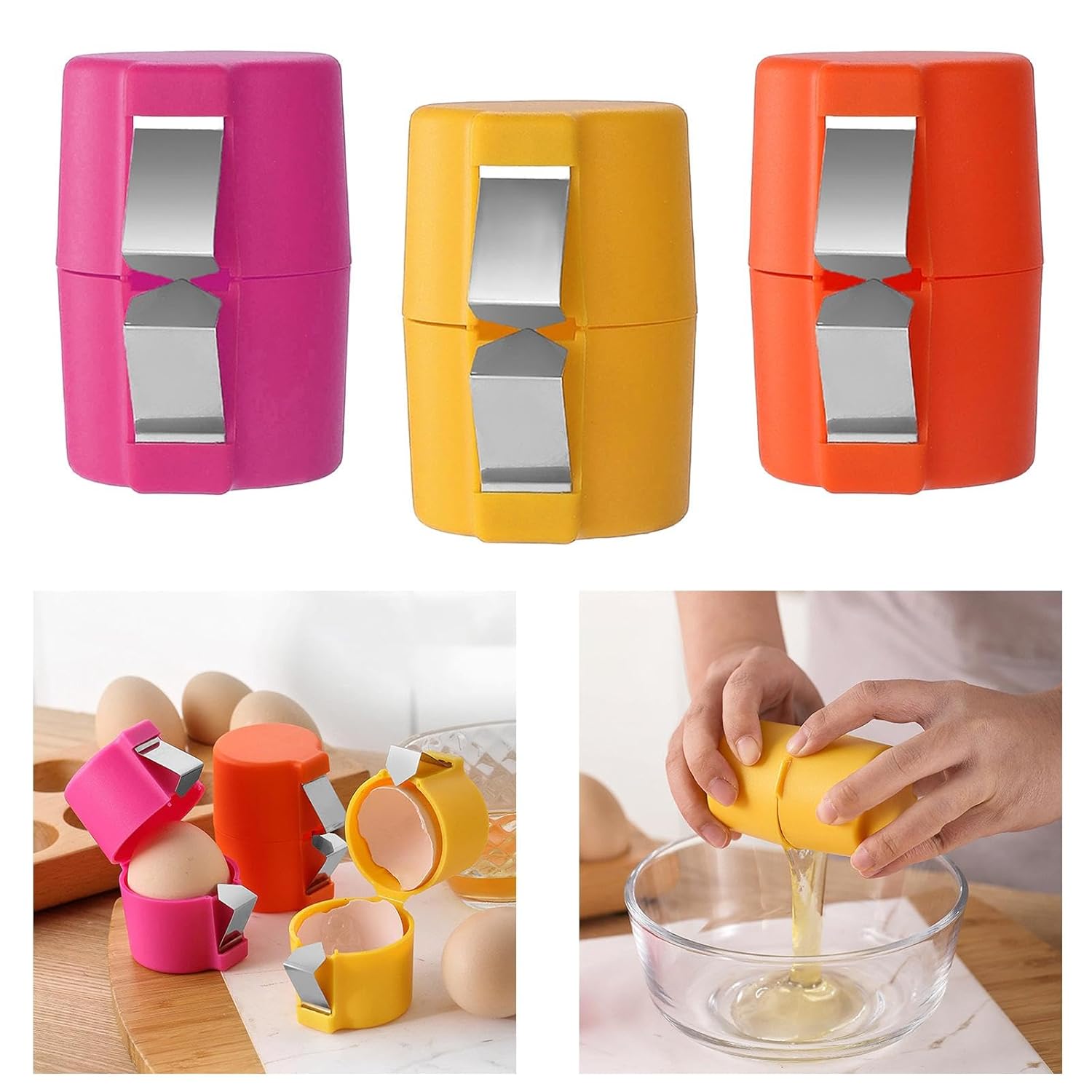 71zPkv6myFL SL1500 Egg Cracker Tool Kitchen Tool Cooking Kitchen Gadgets Tools Egg Shell Opener Pink - MSDeals