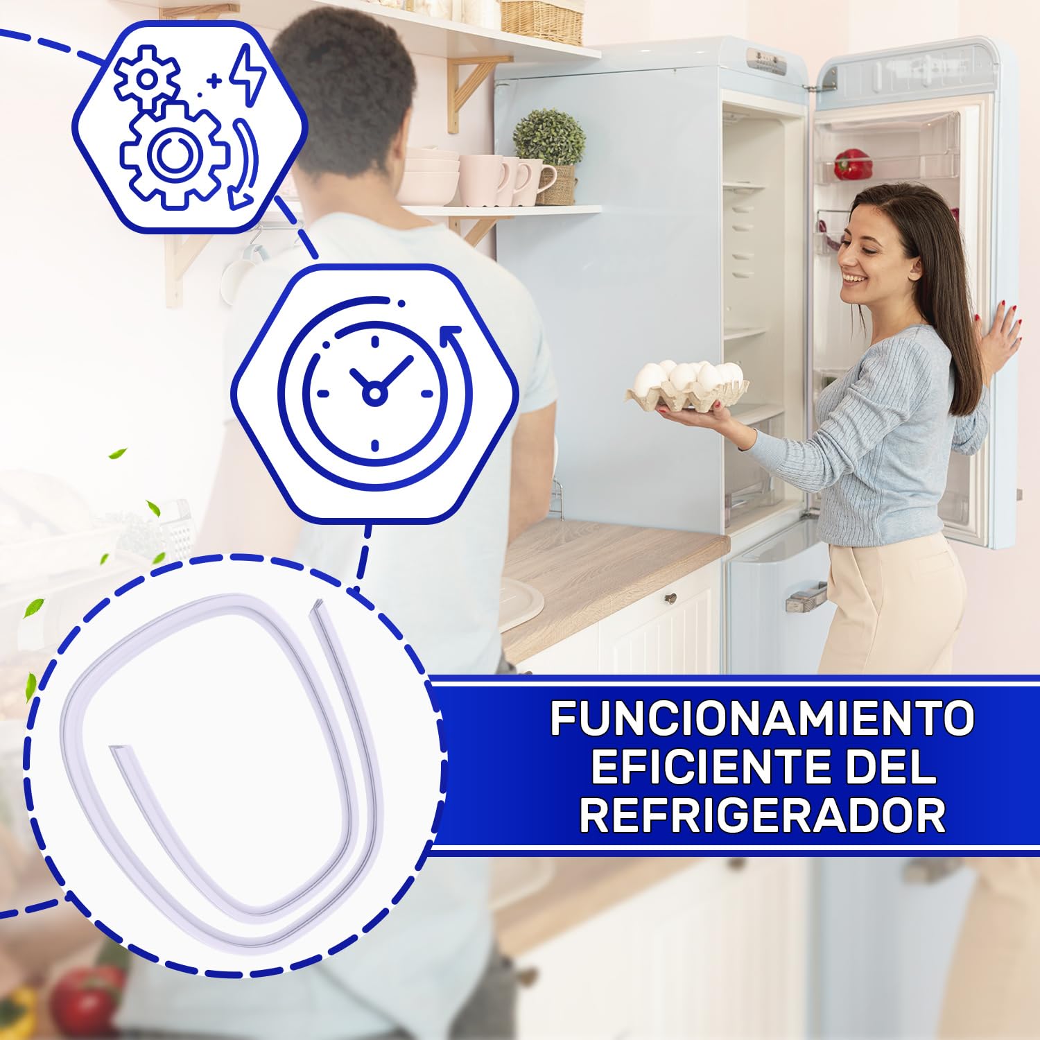 Goma Nevera Universal 2 m para Frigorífico con Congelador - MONTERAL