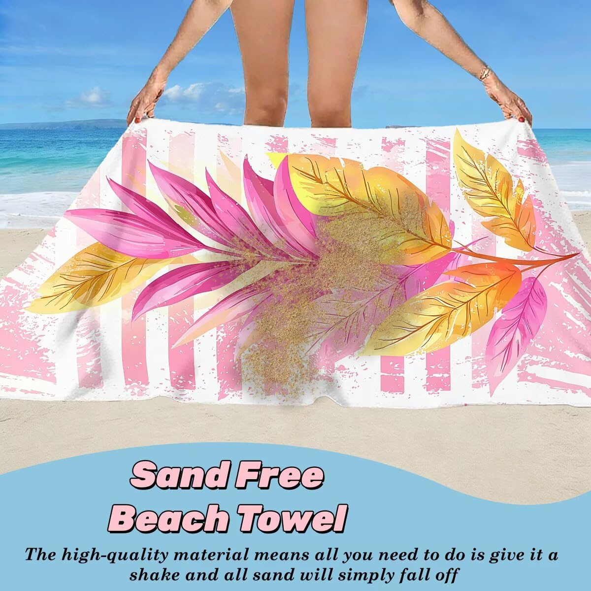 Toalla Playa 80x160 cm, Toalla Gimnasio Microfibra Secado Rapido, Juego de 2 Antiarena Toallas de Playa, Ligera Compacta Toallas Microfibra Grande para Viaje, Regalo Hombre Regalo Mujer (Rosa) -4215
