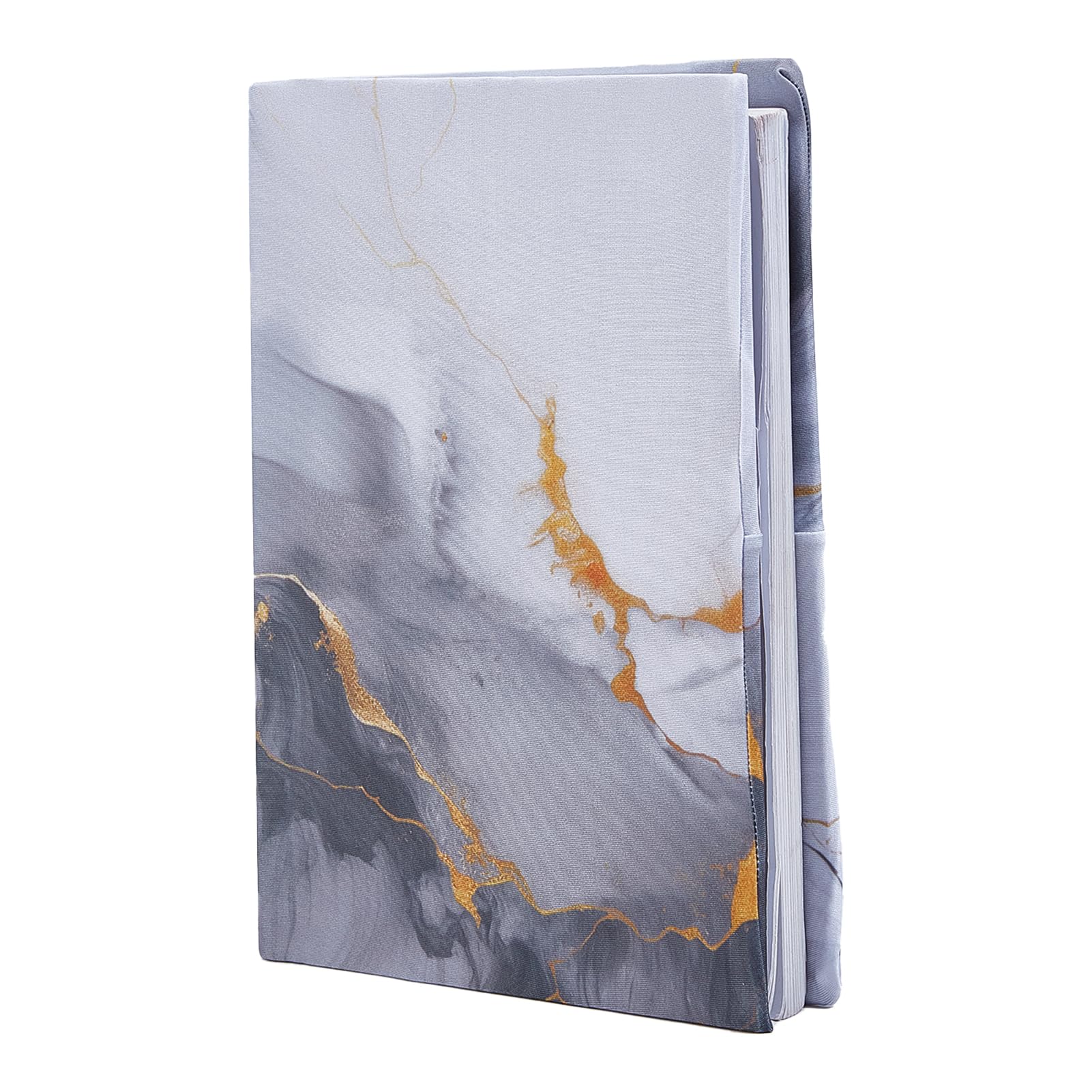 NICENEEDED Grey Marble Theme Book Covers, Stretchable Elastic Cloth Book Sleeve, Large Washable Reusable Book Protector, Adjustable Book Cover for Adults โ image 1