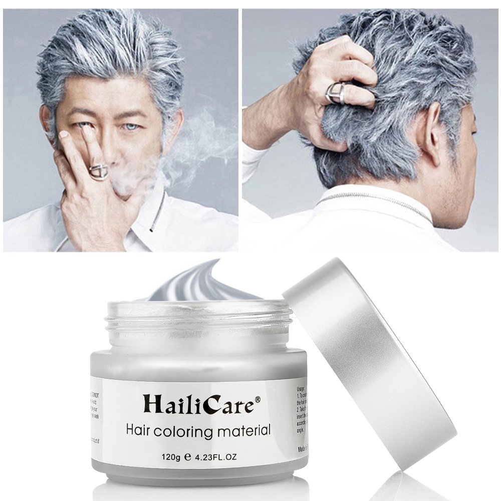 Hailicare 120g Silver Ash Grey Hair Wax Men Women Professional