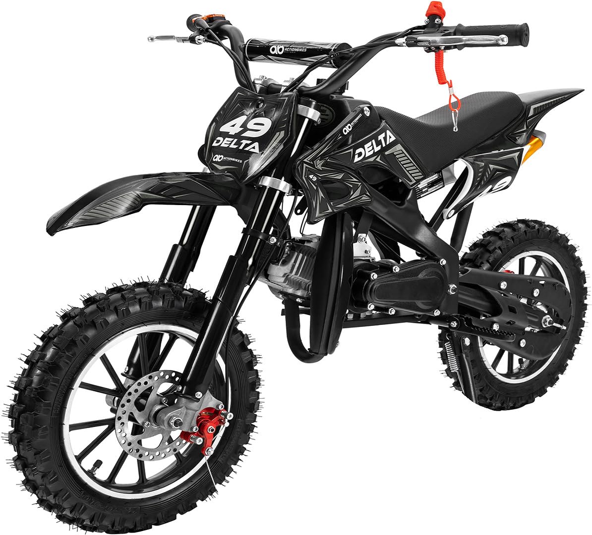 Mini Cross Mini Moto minicross minimoto ORION 49cc 2 tempi: Gas Regolabile + Easty Start + Ruote 10" + Freni a disco + Filtro Aria Sportivo + Altezza Sella ca. 60cm + Garanzia 24 mesi (COLORE NERO)