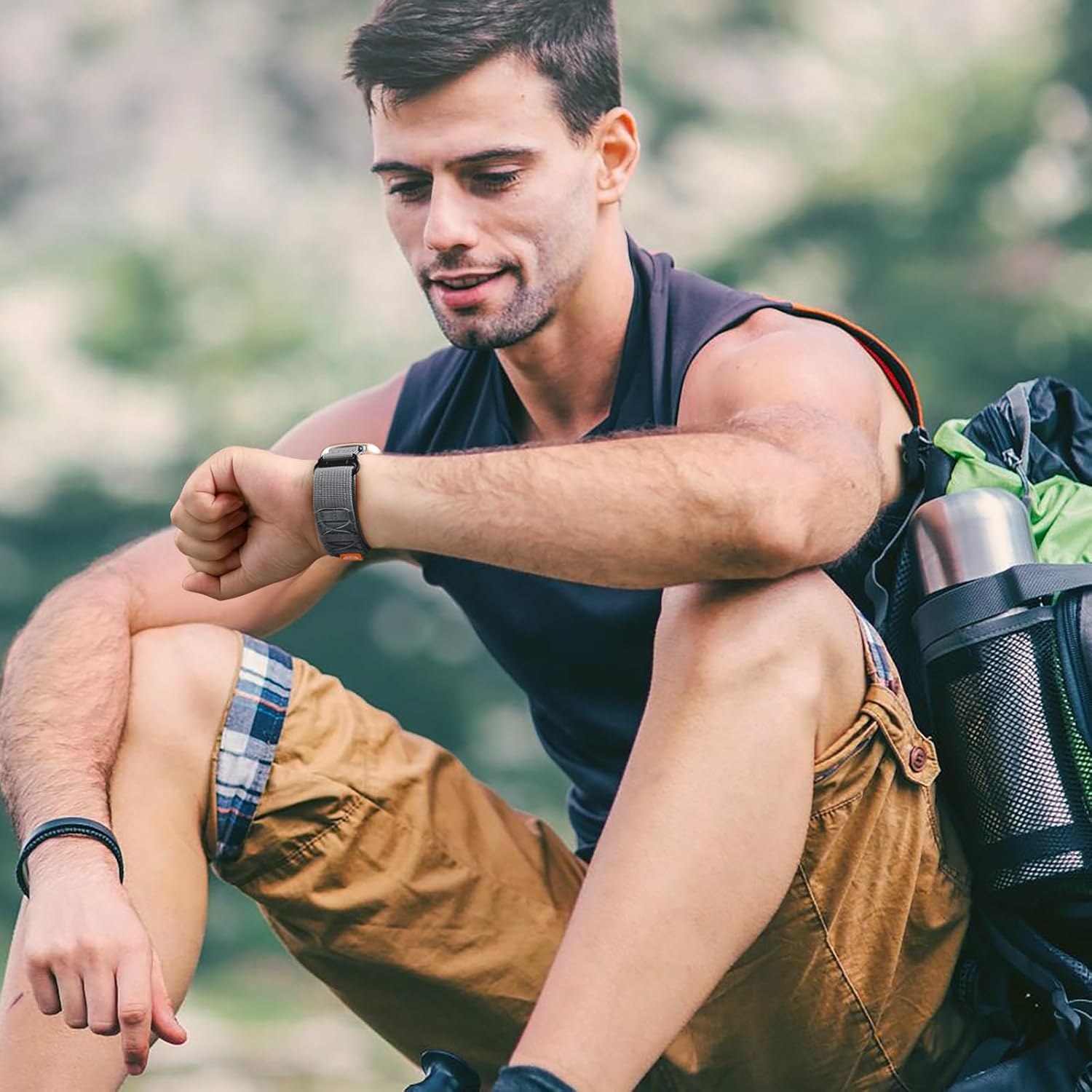Bandletic Tactical Rugged Bands Compatible with Fitbit Versa 4 Bands/Versa 3/Sense 2/Sense, Soft Durable Military Nylon Solo Loop Sport Straps