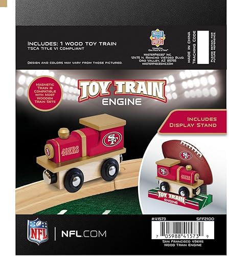 Miniatura 3 de MasterPieces NFL San Francisco 49ers - Tren de juguete de madera real, para mayores de 3 años, color negro