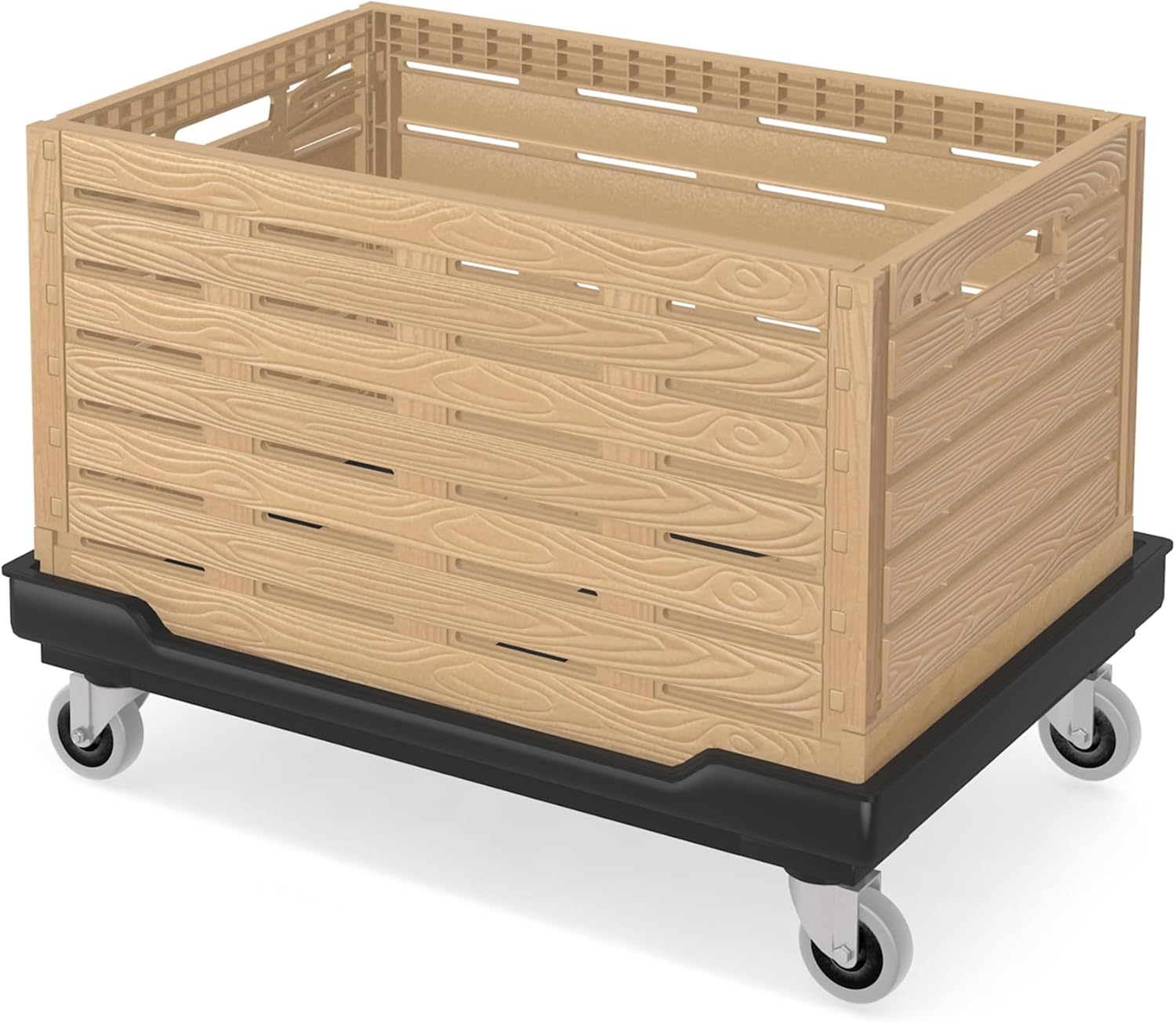 Moving Dolly with Collapsible Storage Bins, 25x18 Inches Furniture Movers Dollys, 330 Lbs Capacity Heavy Duty Platform Dolly 4 Wheels Rectangle Multifunctional Mover Carrier
