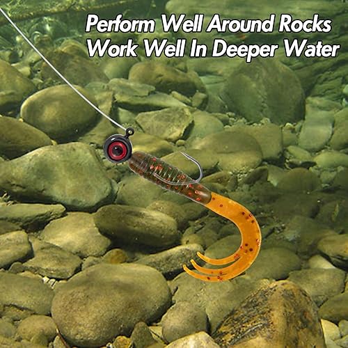 Miniatura 4 de Dr.Fish Crappie Jig 3D Ojos Pesca Jig Head Bass Fishing Crappie Trucha Panfish Hook Señuelo de cebo vivo Plástico Agua dulce 132oz 116oz 18oz