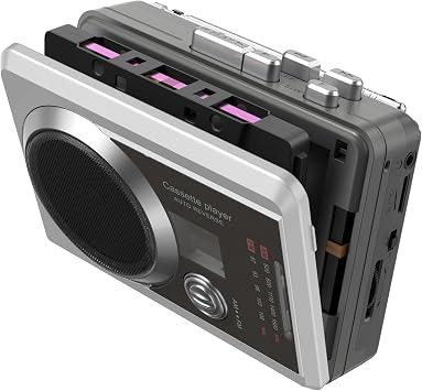 Portable Cassette Player Recorder AM/FM Radio, Compact Cassette Tape Player with 3.5MM Headphone Jack, Built-in Speaker, Battery/USB Powered