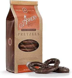 Dark Chocolate Covered Pretzels – Gourmet Sweet and Salty Snack, Small-Batch Kosher Candy, Rich Chocolate Dipped Crunchy Pretzels, Premium Treats for Gifting and Sharing (Dark-Chocolate)