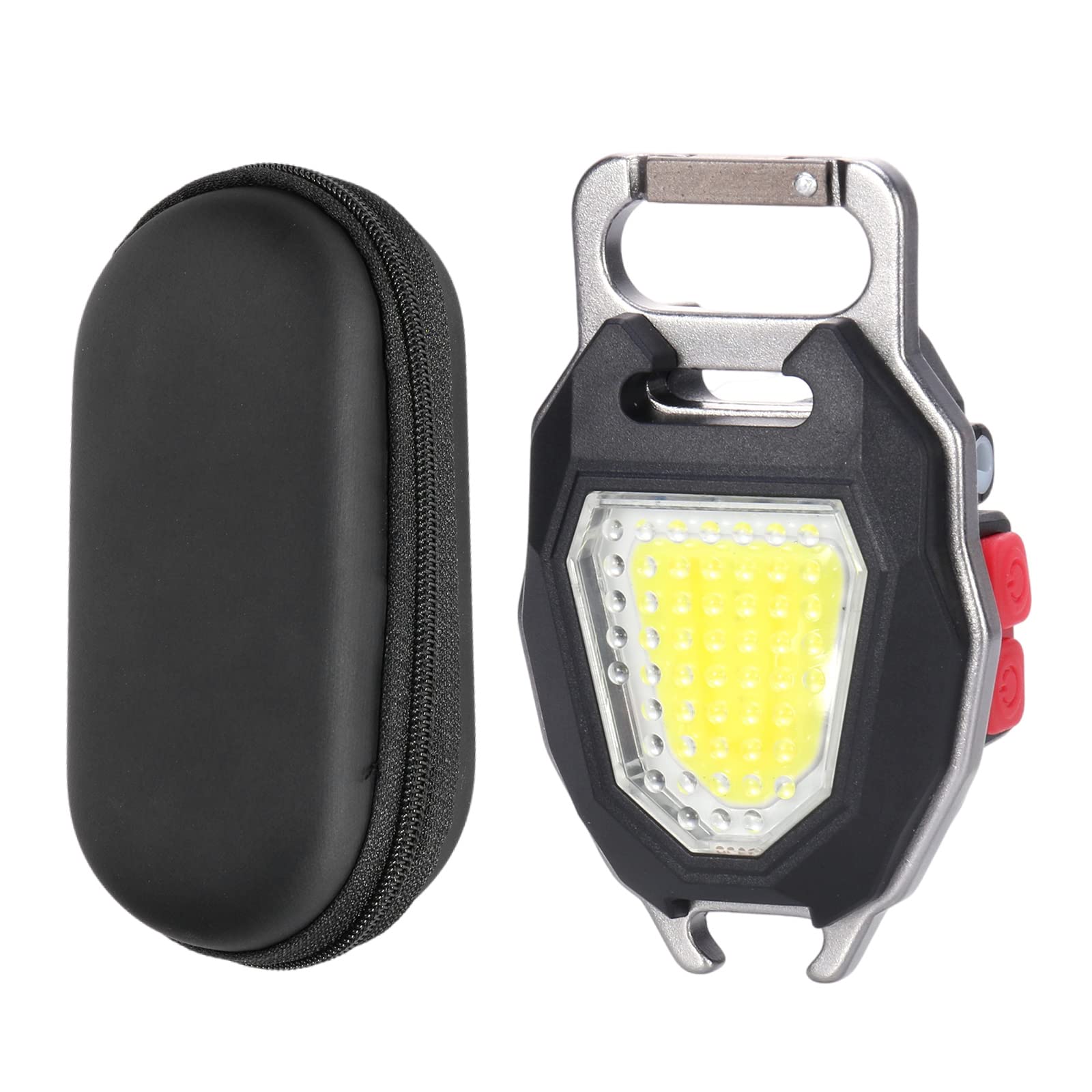 Ładowana latarka, latarka USB, 500 lumenów COB, ładowalny brelok do kluczy Mini latarka 7 trybów świecenia Przenośna latarka kieszonkowa z otwieraczem do butelek do wędkowania na kempingu