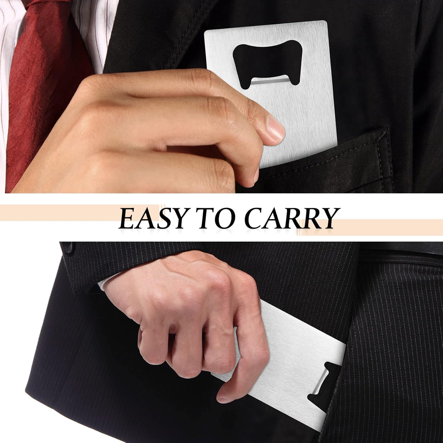 40 Pieces Credit Card Bottle Opener Poker Groomsmen Wallet Bottle Opener Stainless Steel Beer Bottle Opener for Your Wallet and Shirt Pocket, Wedding Bridesmaid Favor (Silver): Home & Kitchen