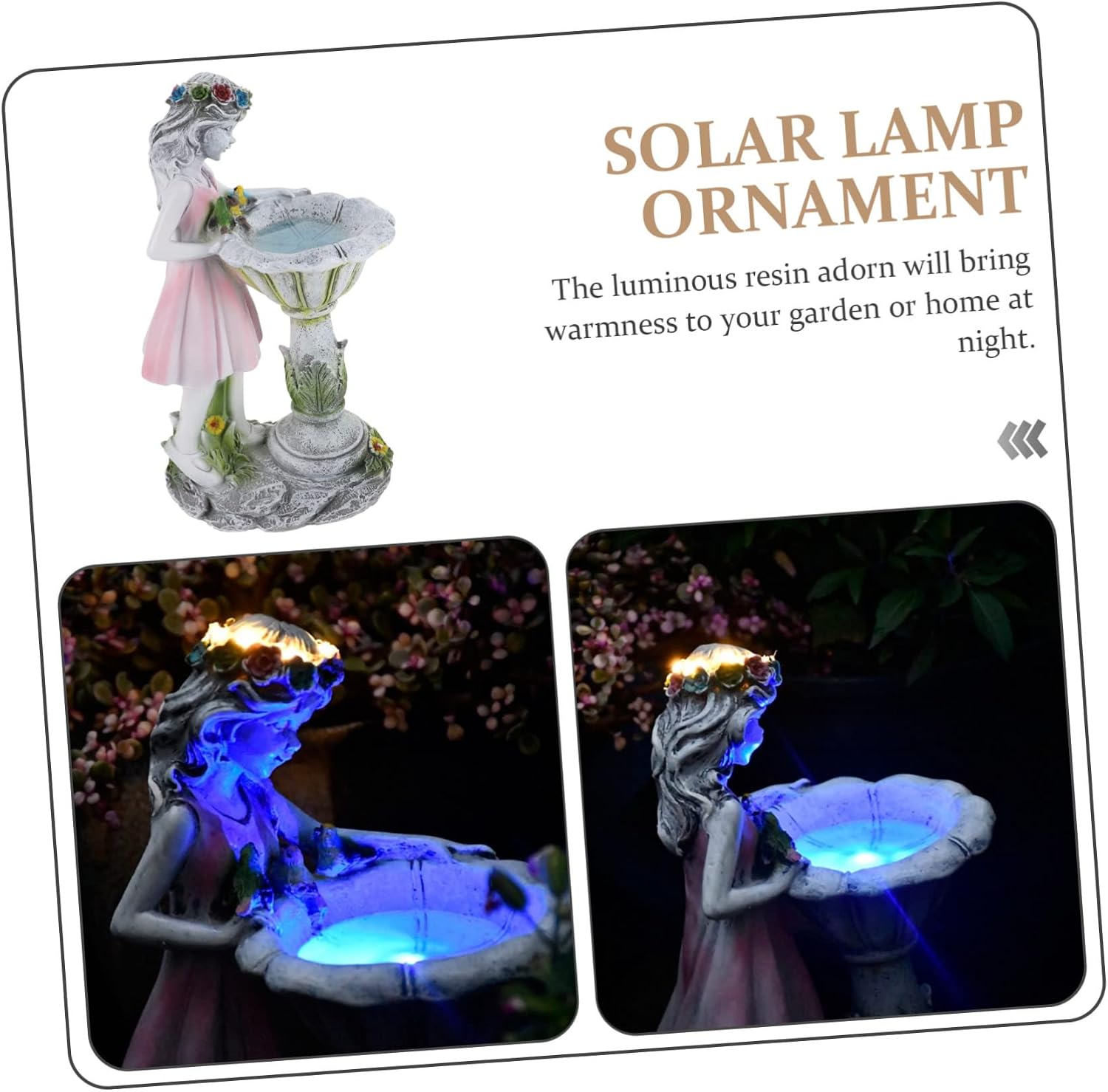Angoily 1pc Garden Solar Light Decor Resin Fairy Statue Lamp for Outdoor Adornment Unique Lawn Decoration Vivid Angel Figurine for Home and Garden Use