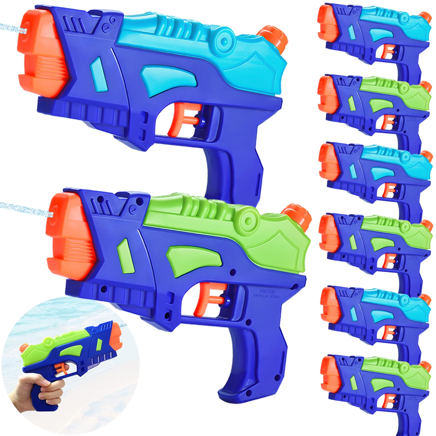 (8 Pack) Water Guns for Kids, Water Pistols Squirt Guns with Trigger for Outdoor Summer Swimming Pool Garden Beach, Best Summer Water Fighting Toys Gifts for Boys Girls, Training Toys for Dogs Cats — image 1