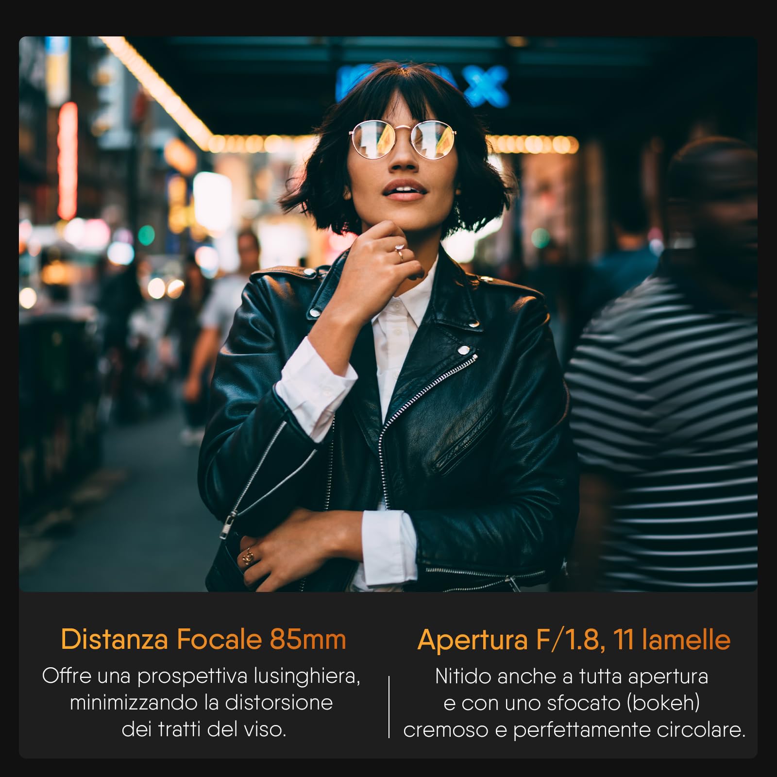 Rollei AF 85 mm F/1.8 Obiettivo Full Frame per Nikon Z con Autofocus STM | Rivestimento HFT-X | Corpo in Metallo 477g Compatibile con Fotocamere APS-C Z50/Z30/Zfc e Pieno Formato Z9/Z8/Z7/Z6/Z5 Series