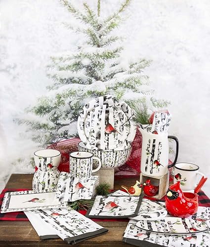 Vista 17 de Boston International Taza de cerámica para café/té, 12 onzas, rayas de bosque elegante Fancy Forest Stripe