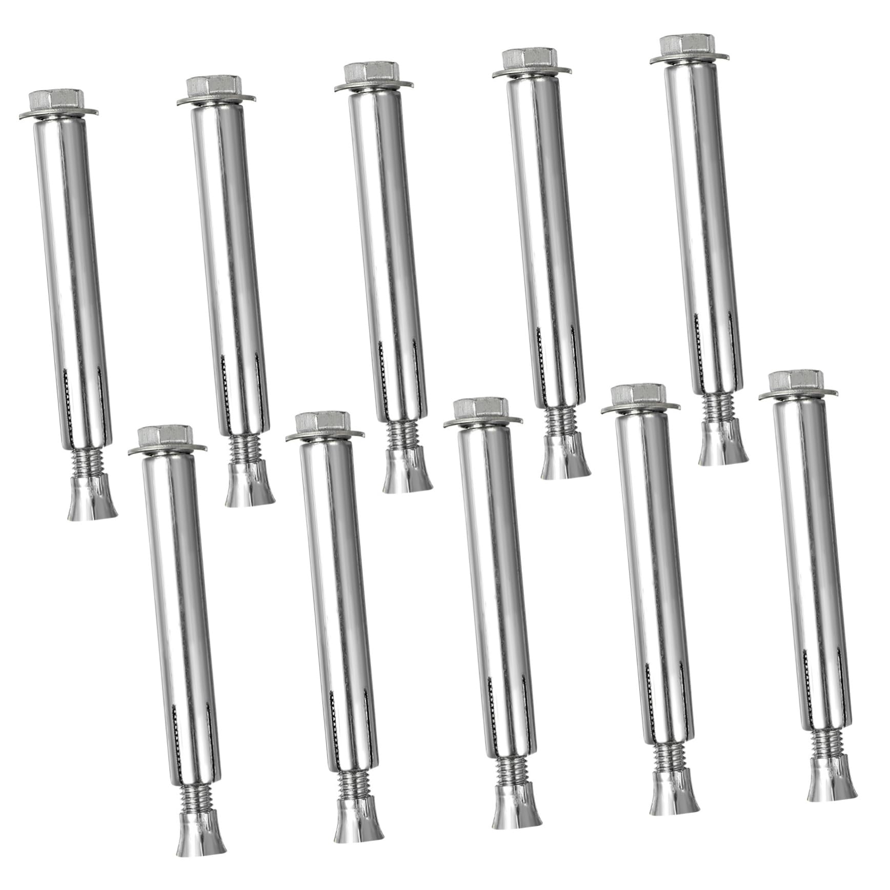 NAMOARLY Sturdy Expansion Bolts Screw Set 10pcs Anchors for Driveway Concrete and Asphalt Roads