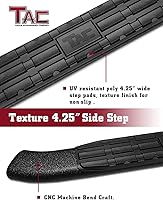 Vista 6 de TAC - Estribos laterales para Toyota Tacoma 2005-2023, camioneta de doble cabina de 4.25 pulgadas, textura negra, barras laterales Nerf accesorios