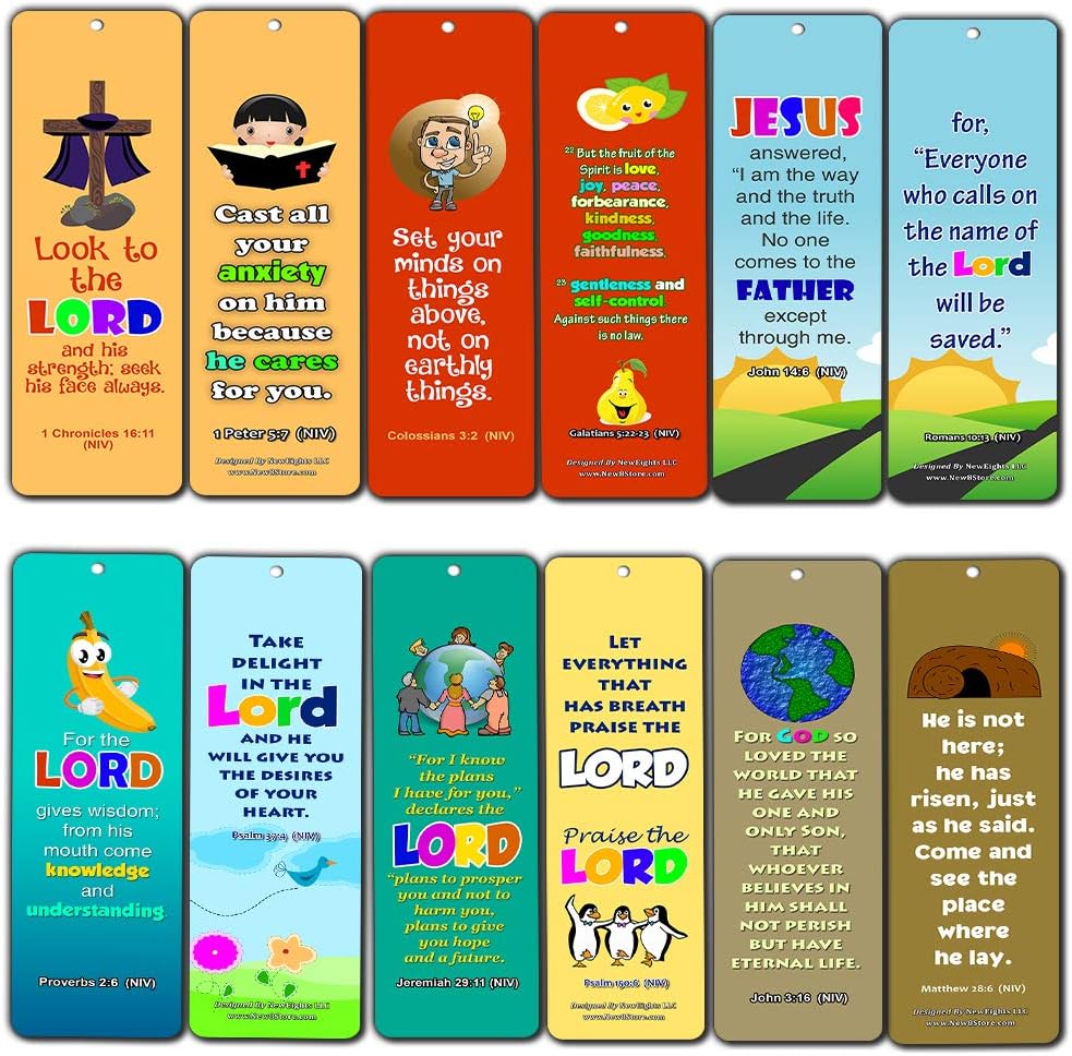 Easy Bible Scriptures for Kids - Powerful Word of God (60-Pack) - Great Giveaways for ministries and Sunday Schools