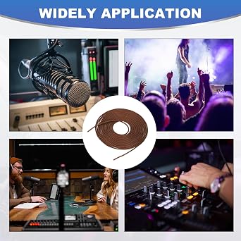 sourcing map Bulk XLR Microphone Cable 33 Feet, Raw DIY Mic Spool Wire, 26AWG Tinned Copper, OFC, 26 Gauge Audio Cable Spiral Copper Wrapped Shielding for 3-Pin XLR Connector, Brown