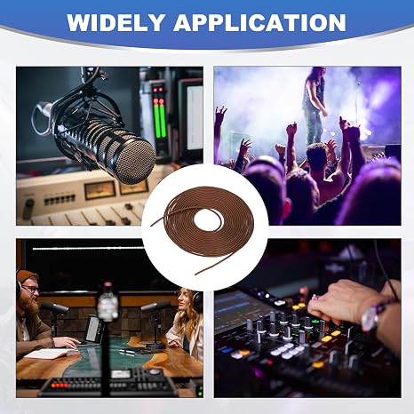 sourcing map Bulk XLR Microphone Cable 33 Feet, Raw DIY Mic Spool Wire, 26AWG Tinned Copper, OFC, 26 Gauge Audio Cable Spiral Copper Wrapped Shielding for 3-Pin XLR Connector, Brown
