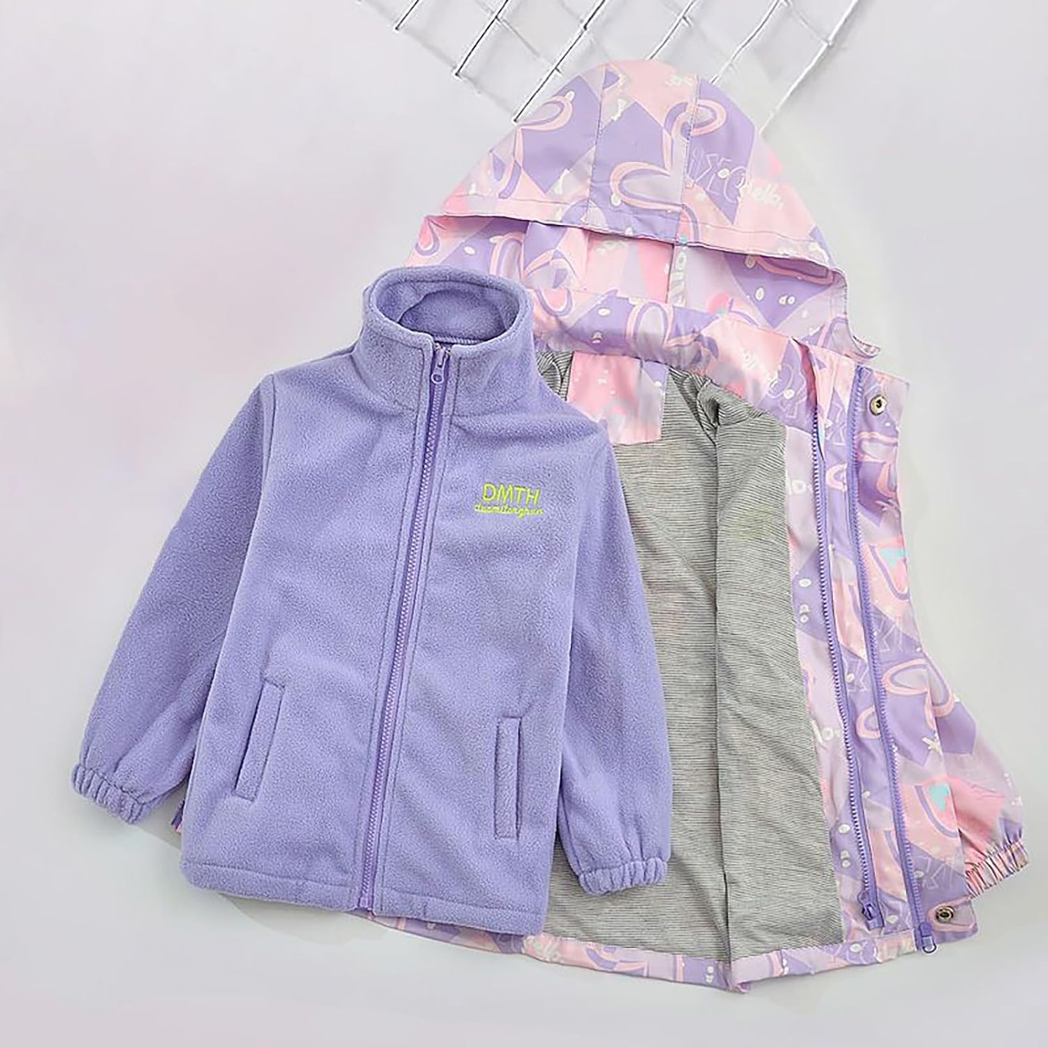 Big Baby Girls 2PCS Hooded Cotton Jacket Boys Girls Kids Thicken Warm Winter Coat Outerwear for 3-14 Years