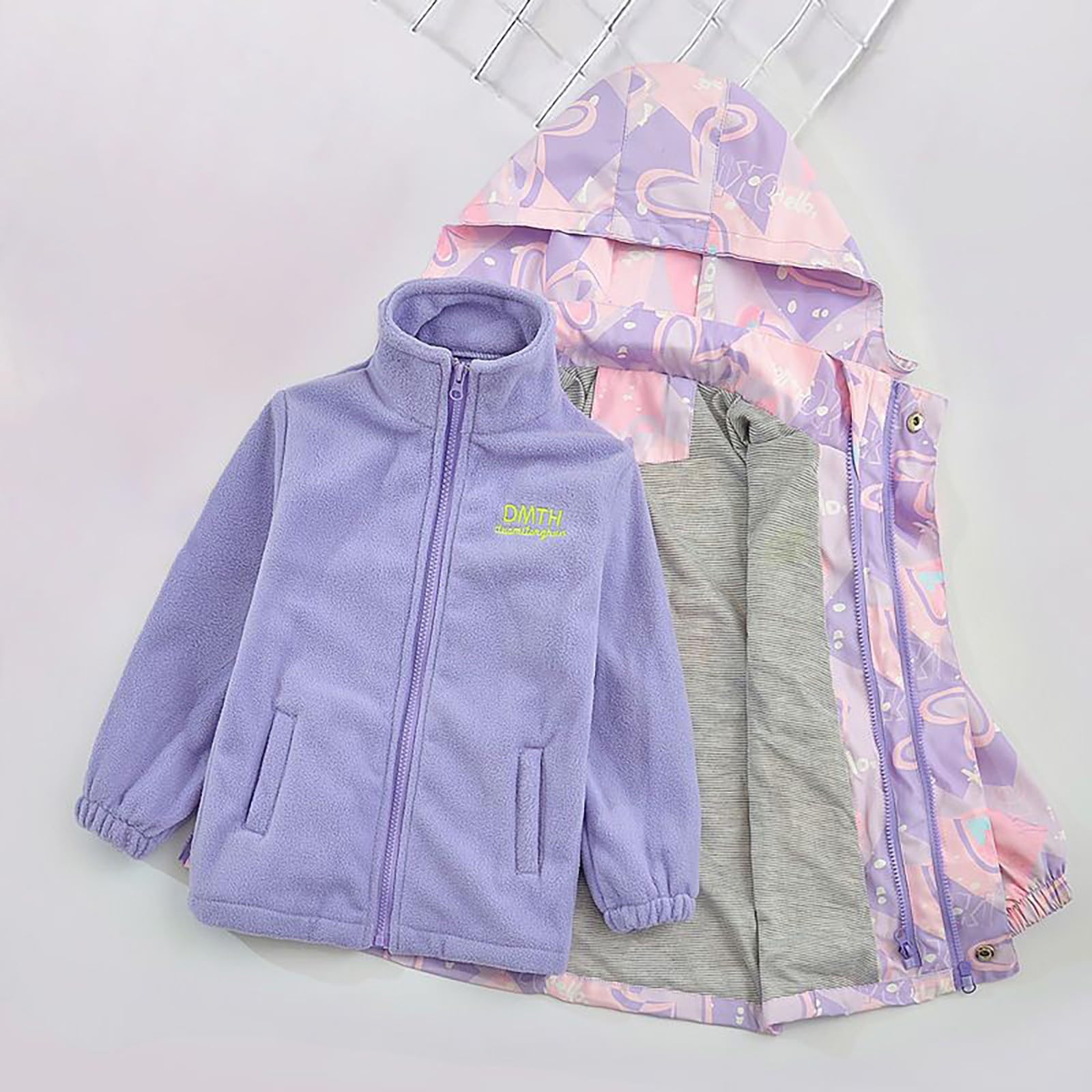 Vêtements de ski imperméables à manches longues, imperméables et résistants à la neige avec veste intérieure amovible pour enfants, grands enfants et filles, doudoune pour femme