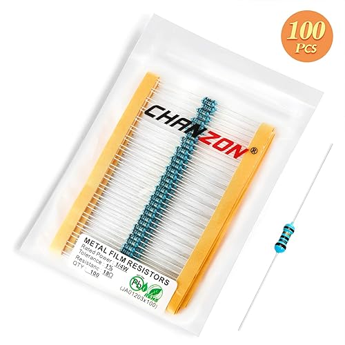 Vista 60 de Chanzon 100pcs 1/4W (0.25W) 33K Ω ohmios Resistencia fija de película metálica 0.01 ±1% Tolerancia 33KR MF Resistencias de orificio pasante